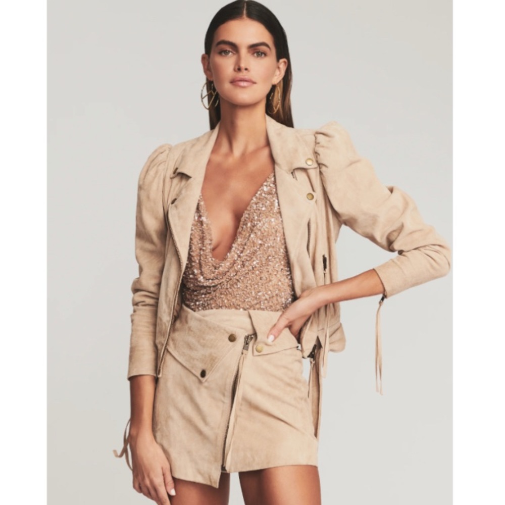 RETROFÊTE Monte Skirt Sz L Hummus Asymmetrical High Waisted Skirt